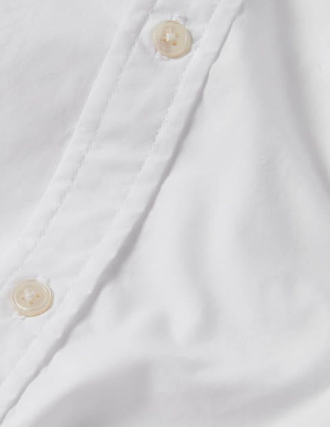 Chemise en popeline avec col découpé - Blanc Chemise en popeline avec col découpé - Blanc