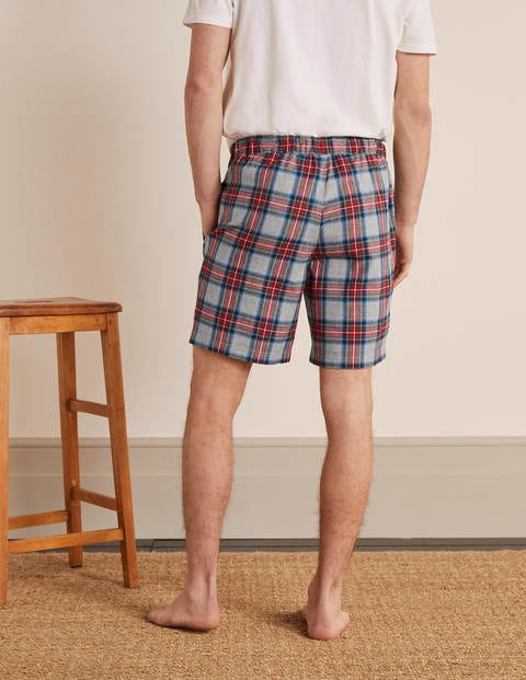 Short de pyjama en coton brossé - Carreaux multi gris chiné Short de pyjama en coton brossé - Carreaux multi gris chiné