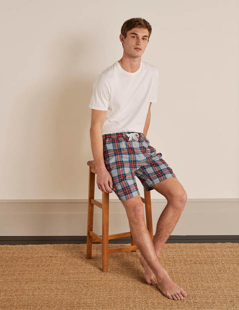 Pyjamashorts aus gebürsteter Baumwolle - Grau Meliert/Bunt, Kariert Pyjamashorts aus gebürsteter Baumwolle - Grau Meliert/Bunt, Kariert