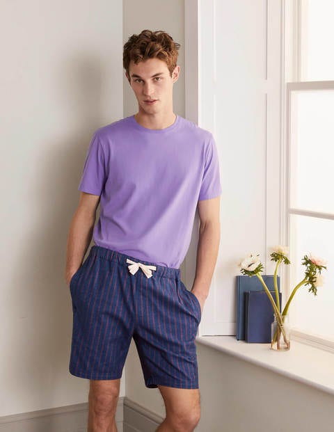 Brushed Cotton Pajama Shorts - Berry Sorbet Pink Stripe Brushed Cotton Pajama Shorts - Berry Sorbet Pink Stripe
