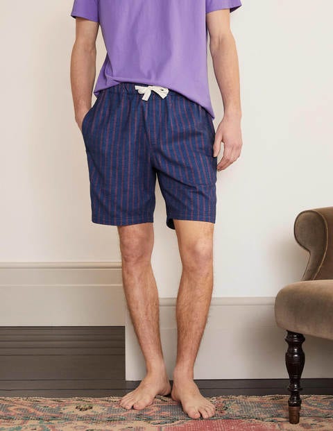 Brushed Cotton Pajama Shorts - Berry Sorbet Pink Stripe Brushed Cotton Pajama Shorts - Berry Sorbet Pink Stripe