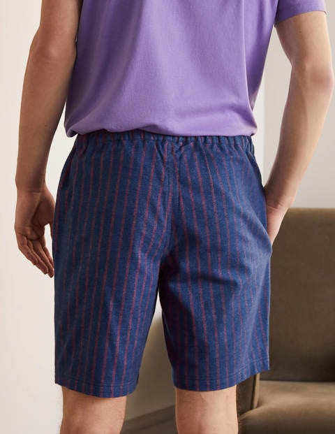 Brushed Cotton Pajama Shorts - Berry Sorbet Pink Stripe Brushed Cotton Pajama Shorts - Berry Sorbet Pink Stripe