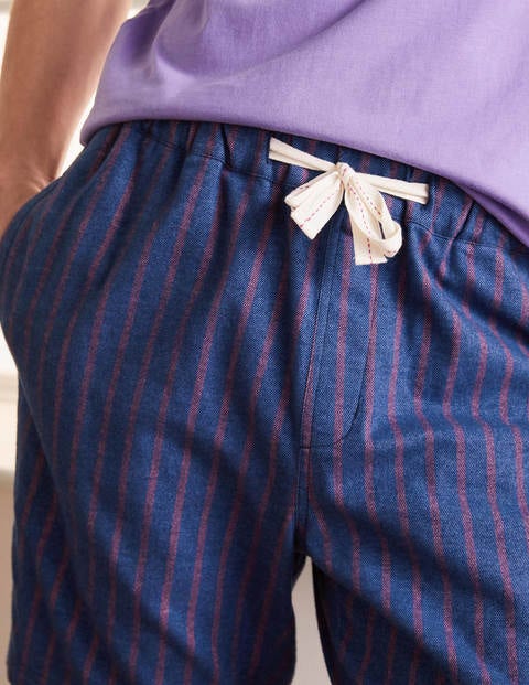 Brushed Cotton Pajama Shorts - Berry Sorbet Pink Stripe Brushed Cotton Pajama Shorts - Berry Sorbet Pink Stripe