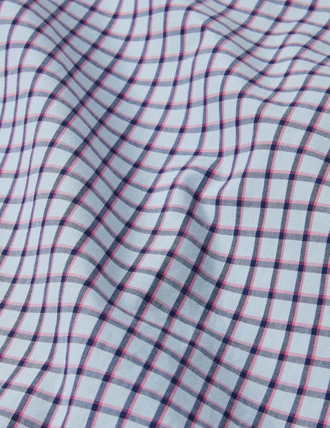 Slim Fit Poplin Pattern Shirt - Provence Blue Shadow Check Slim Fit Poplin Pattern Shirt - Provence Blue Shadow Check