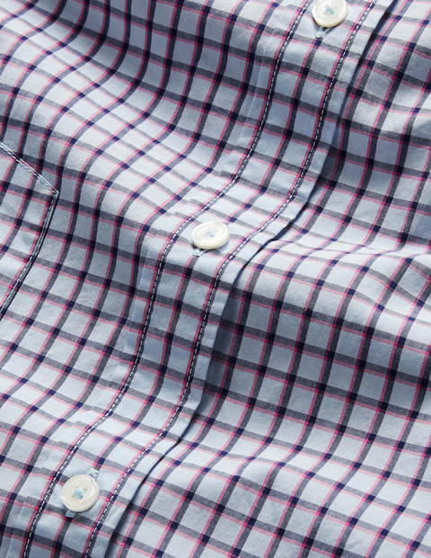 Chemise slim à motifs en popeline - Rayé latéral vichy bleu duc Chemise slim à motifs en popeline - Rayé latéral vichy bleu duc