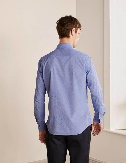 Slim Fit Poplin Pattern Shirt - Sky Blue Dobby Slim Fit Poplin Pattern Shirt - Sky Blue Dobby