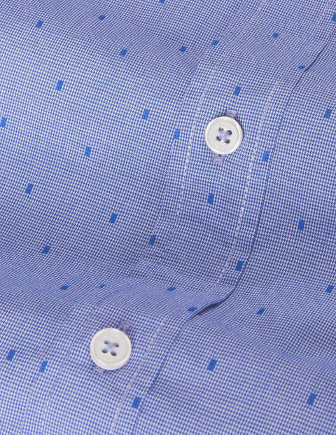 Slim Fit Poplin Pattern Shirt - Sky Blue Dobby Slim Fit Poplin Pattern Shirt - Sky Blue Dobby