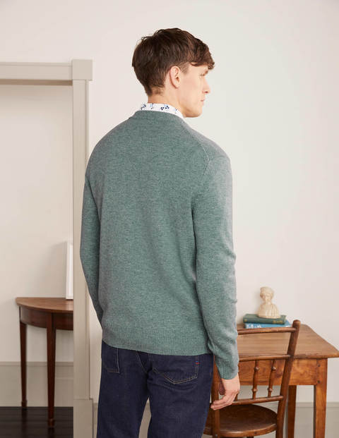 Lambswool Blend V-neck - Topaz Blue Lambswool Blend V-neck - Topaz Blue