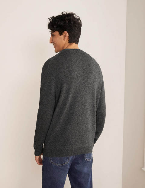 Pull col V en laine d'agneau - Anthracite chiné Pull col V en laine d'agneau - Anthracite chiné