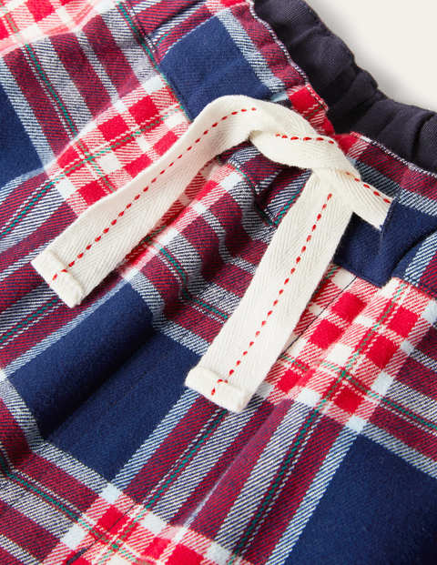Pyjamahose aus gebürsteter Baumwolle - Navy/Rot, Kariert Pyjamahose aus gebürsteter Baumwolle - Navy/Rot, Kariert