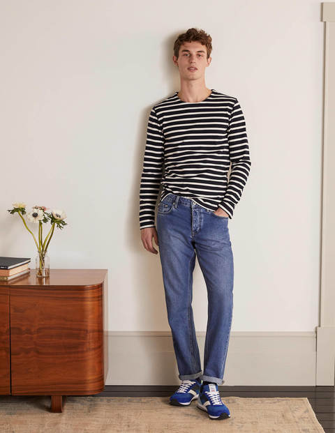 Straight Leg Jeans - Blue Wash Denim Straight Leg Jeans - Blue Wash Denim