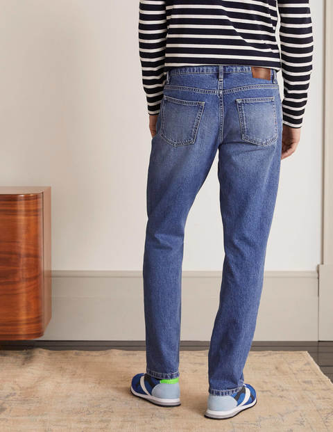 Straight Leg Jeans - Blue Wash Denim Straight Leg Jeans - Blue Wash Denim