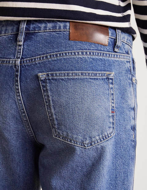 Straight Leg Jeans - Blue Wash Denim Straight Leg Jeans - Blue Wash Denim