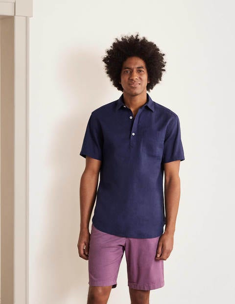 Tunique en lin et coton - Bleu marine clair Tunique en lin et coton - Bleu marine clair
