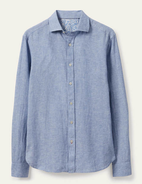 Linen Cotton Shirt - Washed Blue Chambray Linen Cotton Shirt - Washed Blue Chambray