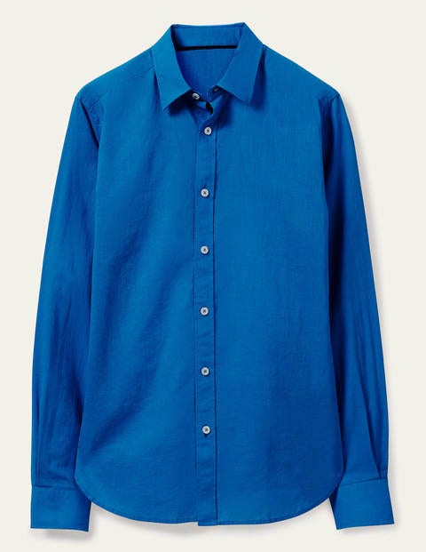 Linen Cotton Shirt - Riviera Blue Linen Cotton Shirt - Riviera Blue