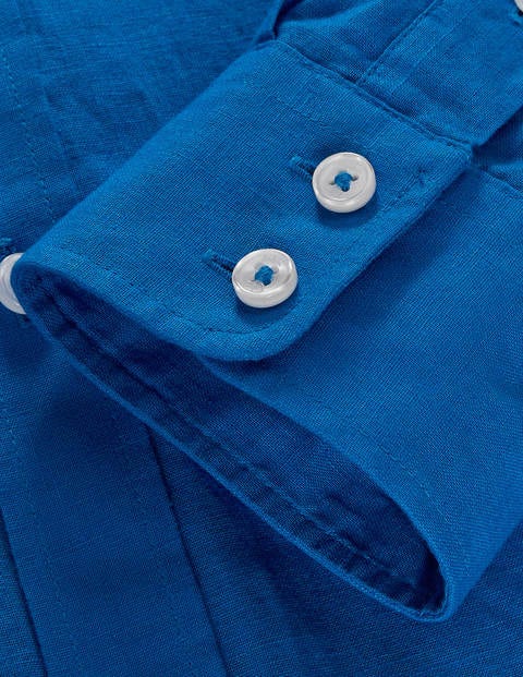 Linen Cotton Shirt - Riviera Blue Linen Cotton Shirt - Riviera Blue
