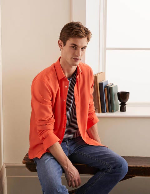 Linen Cotton Shirt - Tropical Coral Linen Cotton Shirt - Tropical Coral