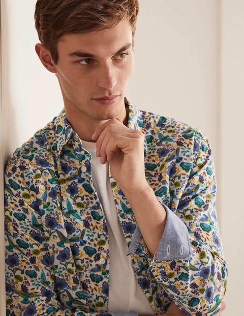Linen Cotton Pattern Shirt - Multi Exotic Charm Linen Cotton Pattern Shirt - Multi Exotic Charm