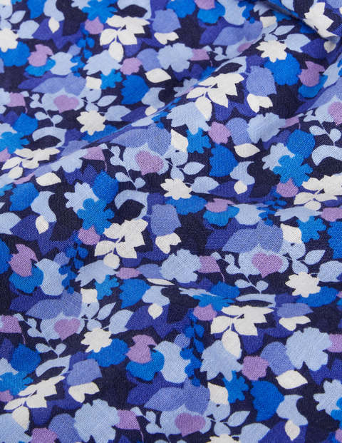 Linen Cotton Pattern Shirt - Blues Pressed Bloom Camo Linen Cotton Pattern Shirt - Blues Pressed Bloom Camo