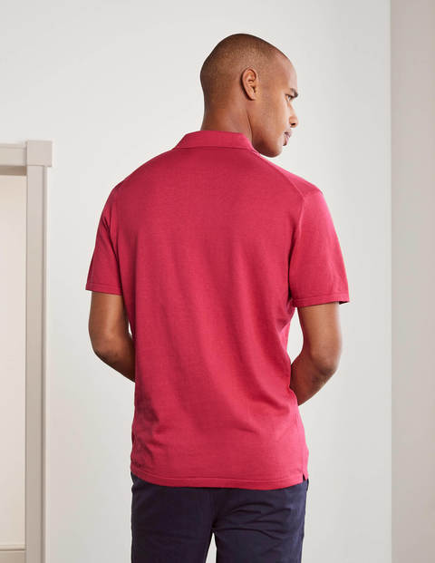 Finsbury Knitted Polo - Raspberry Finsbury Knitted Polo - Raspberry