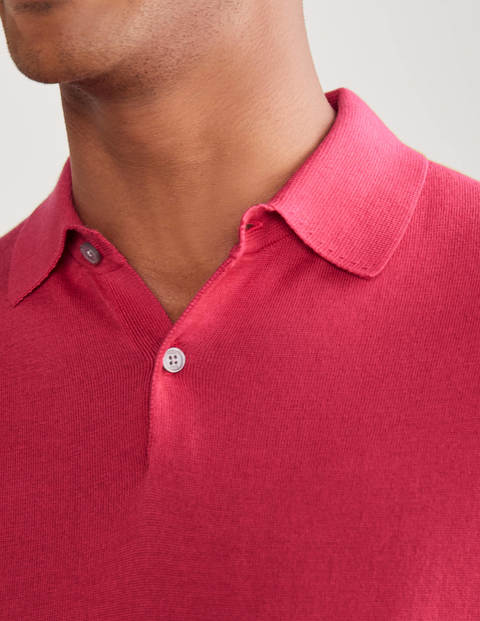 Finsbury Knitted Polo - Raspberry Finsbury Knitted Polo - Raspberry
