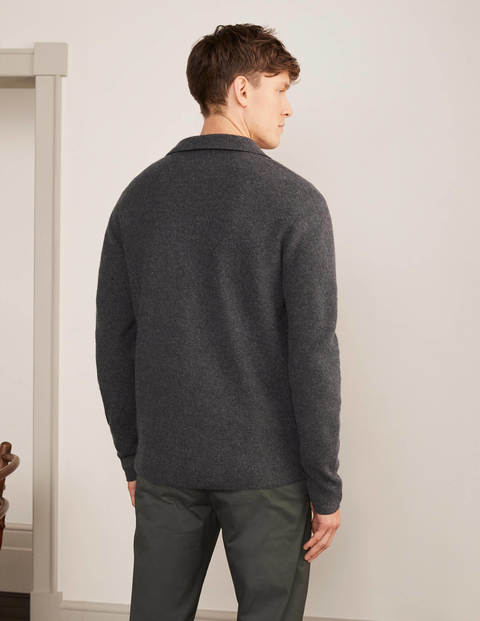 Farley Merino Knitted Jacket - Charcoal Melange Farley Merino Knitted Jacket - Charcoal Melange