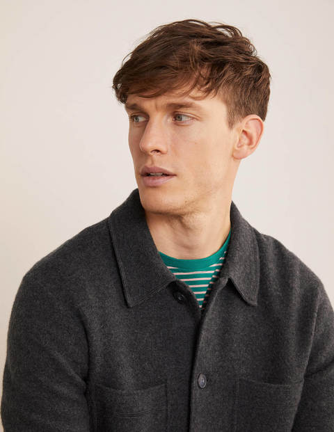 Farley Merino Knitted Jacket - Charcoal Melange Farley Merino Knitted Jacket - Charcoal Melange