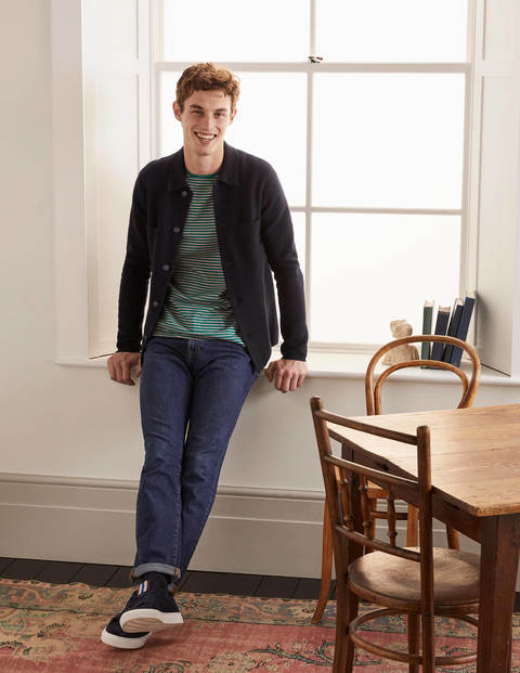 Farley Merino Knitted Jacket - Navy Farley Merino Knitted Jacket - Navy