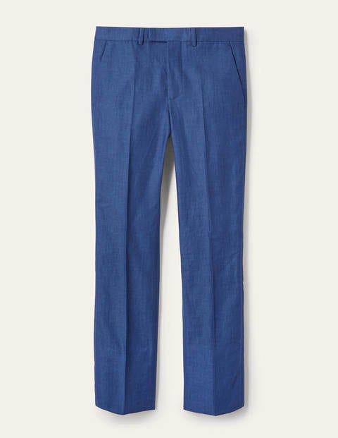 Pantalon Belgravia en lin - Chevrons camaïeu bleu Pantalon Belgravia en lin - Chevrons camaïeu bleu