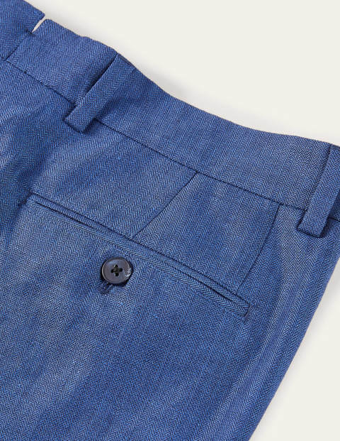 Pantalon Belgravia en lin - Chevrons camaïeu bleu Pantalon Belgravia en lin - Chevrons camaïeu bleu