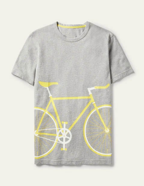 Kingston T-Shirt - Grau Meliert/Gelb, Fahrrad Kingston T-Shirt - Grau Meliert/Gelb, Fahrrad