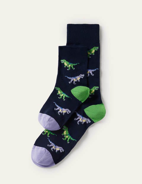 Mini Me Socks - Navy Dinosaurs Mini Me Socks - Navy Dinosaurs