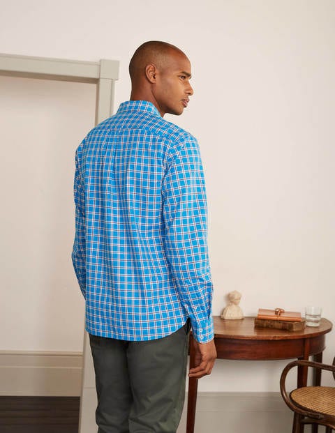 Casual Check Shirt - Peacock Blue Check Casual Check Shirt - Peacock Blue Check