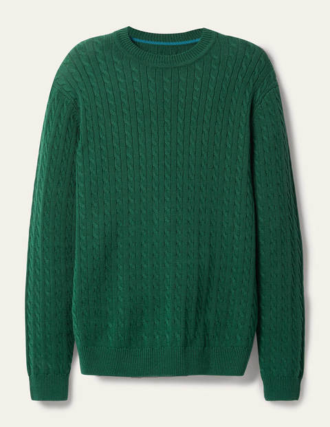 Cotton Linen Cable Crew - Linden Green Cotton Linen Cable Crew - Linden Green
