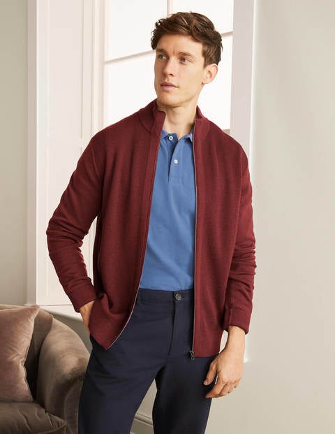 Bury Merino Zip Through Jacket - Merlot Bury Merino Zip Through Jacket - Merlot