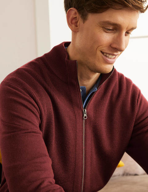Bury Merino Zip Through Jacket - Merlot Bury Merino Zip Through Jacket - Merlot