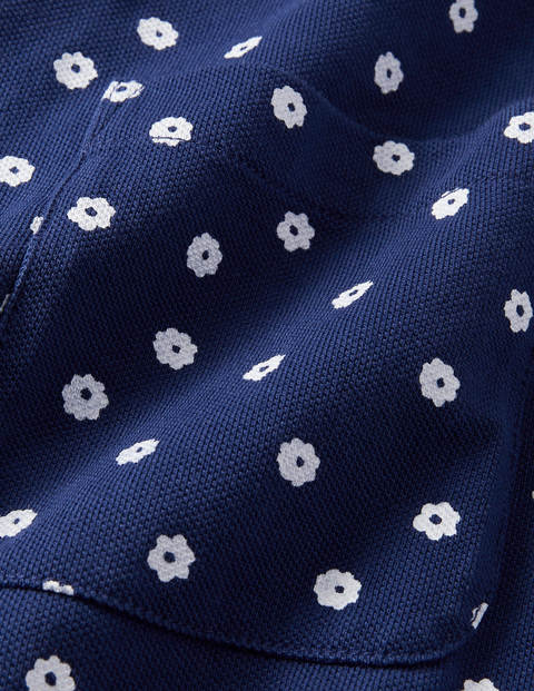 Chemise en piqué - Motif petites fleurs bleu spatial Chemise en piqué - Motif petites fleurs bleu spatial