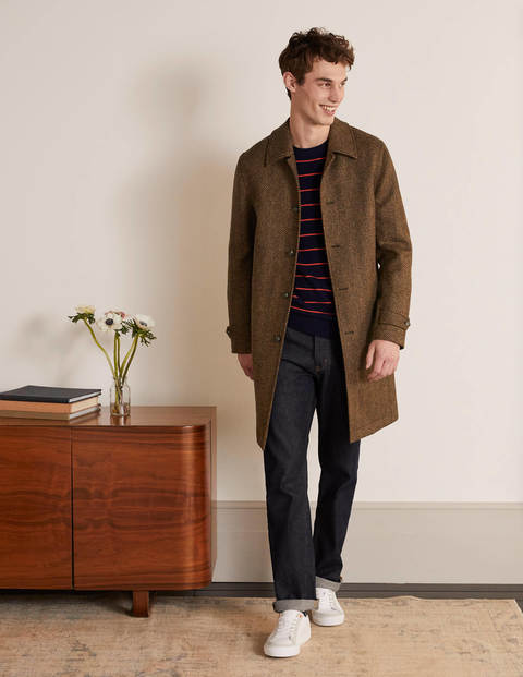 Eldon British Tweed Overcoat - Antler Brown Herringbone Eldon British Tweed Overcoat - Antler Brown Herringbone
