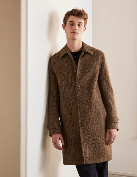 Eldon British Tweed Overcoat - Antler Brown Herringbone Eldon British Tweed Overcoat - Antler Brown Herringbone