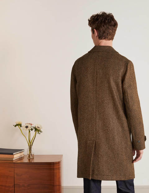 Eldon British Tweed Overcoat - Antler Brown Herringbone Eldon British Tweed Overcoat - Antler Brown Herringbone