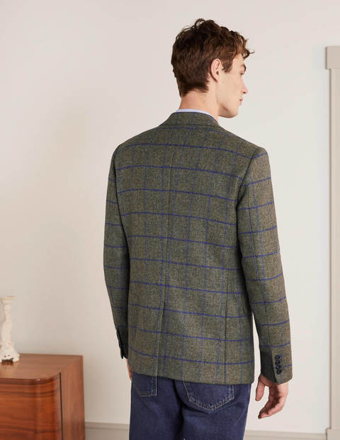 Caldey Tweed Blazer - Soft Green Windowpane Caldey Tweed Blazer - Soft Green Windowpane