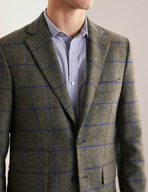 Caldey Tweed Blazer - Soft Green Windowpane Caldey Tweed Blazer - Soft Green Windowpane