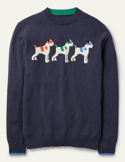 Statement Crew Neck - Navy Multi Sprout Statement Crew Neck - Navy Multi Sprout