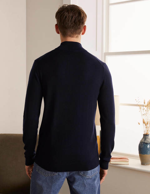 Pull col roulé en laine mérinos - Bleu marine Pull col roulé en laine mérinos - Bleu marine