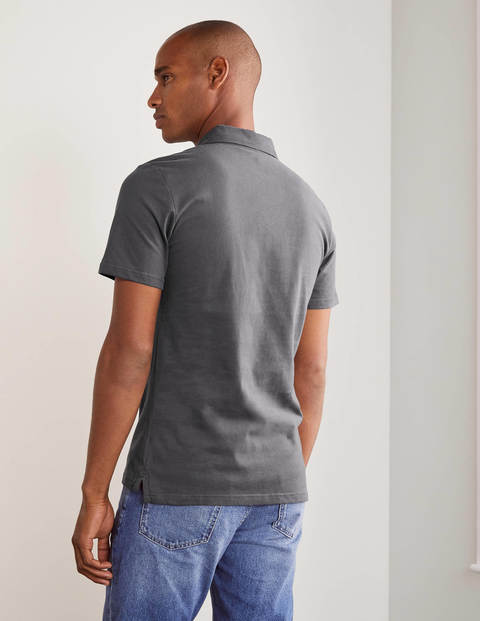 Poloshirt aus aufgerautem Jersey - Dunkelgrau Poloshirt aus aufgerautem Jersey - Dunkelgrau