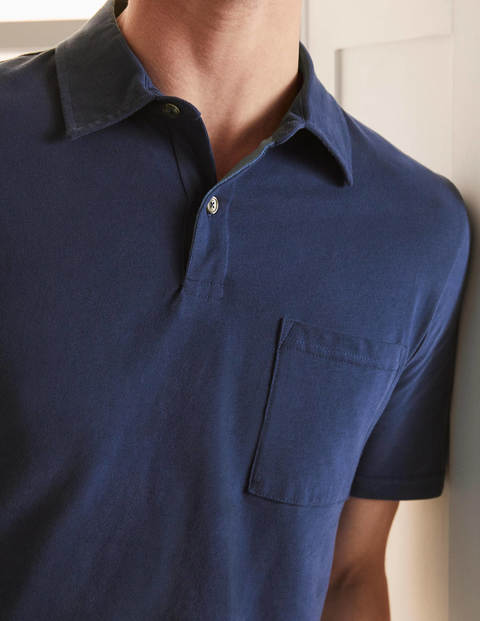 Sueded Jersey Polo - Navy Blue Sueded Jersey Polo - Navy Blue