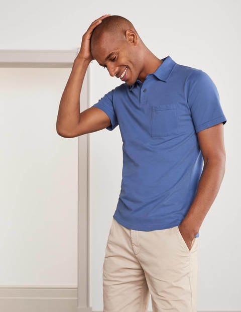Sueded Jersey Polo - Sky Blue Sueded Jersey Polo - Sky Blue