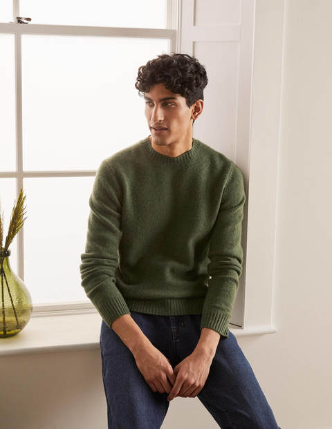 Aldgate Brushed Crew Neck - Grassland Green Aldgate Brushed Crew Neck - Grassland Green