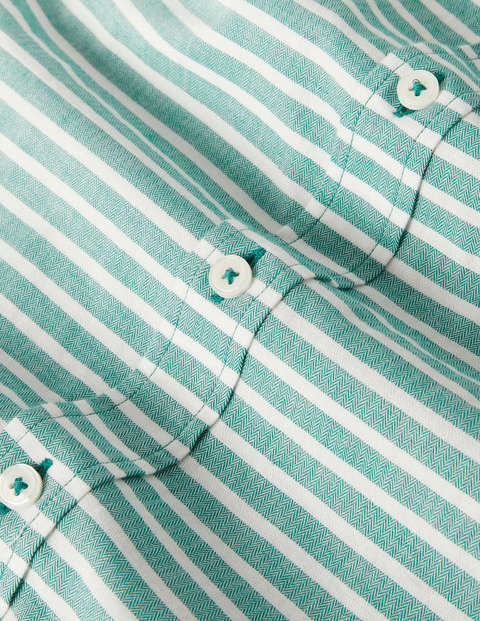 Herringbone Grandad Shirt - Forest Green Herringbone Grandad Shirt - Forest Green